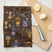 Roastery botanicals & tools — cocoa, caramel geschirrtuch (Viertel Falte)