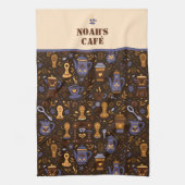 Roastery botanicals & tools — cocoa, caramel geschirrtuch (Vertikal)