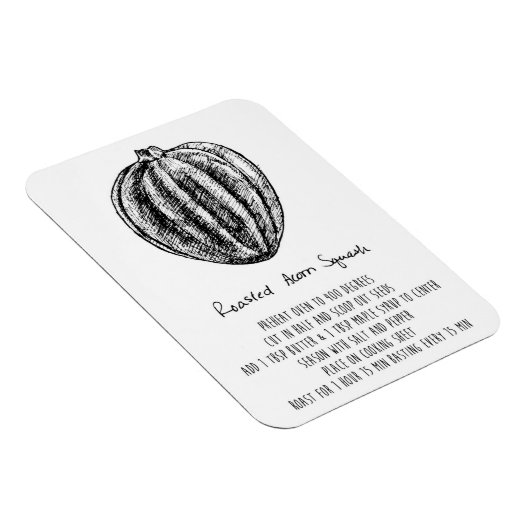 Roastes Acorn Squash Recipe Magnet (Rechte Seite)