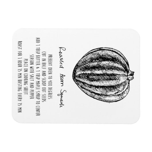 Roastes Acorn Squash Recipe Magnet (Horizontal)