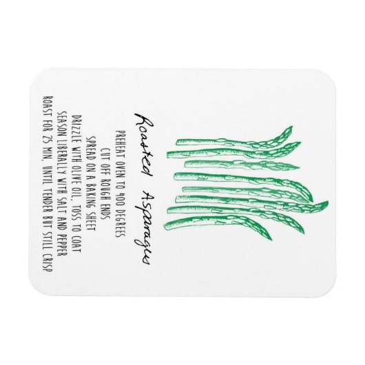 Roastes Asparagus Recipe Magnet (Horizontal)