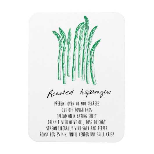 Roastes Asparagus Recipe Magnet (Vertikal)