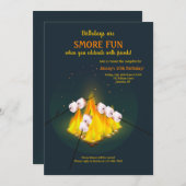 Roasting Marshmallows Geburtstagsparty Einladung (Vorne/Hinten)