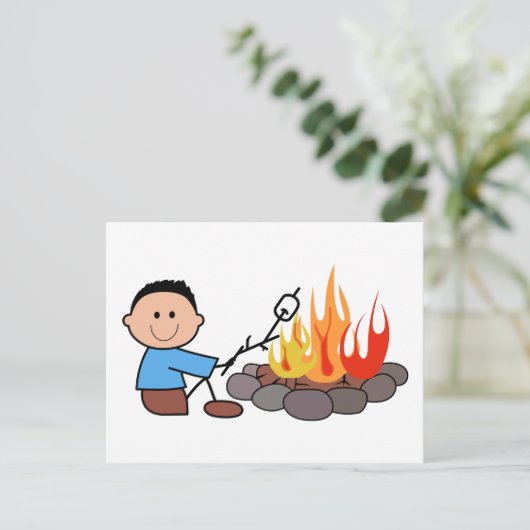 Roasting Marshmallows Postkarte (Stehend Vorderseite)