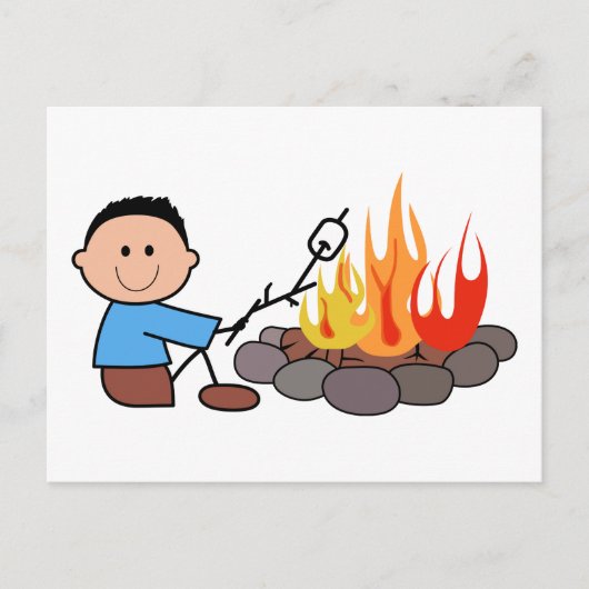 Roasting Marshmallows Postkarte (Vorderseite)