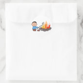 Roasting Marshmallows Runder Aufkleber (Tasche)