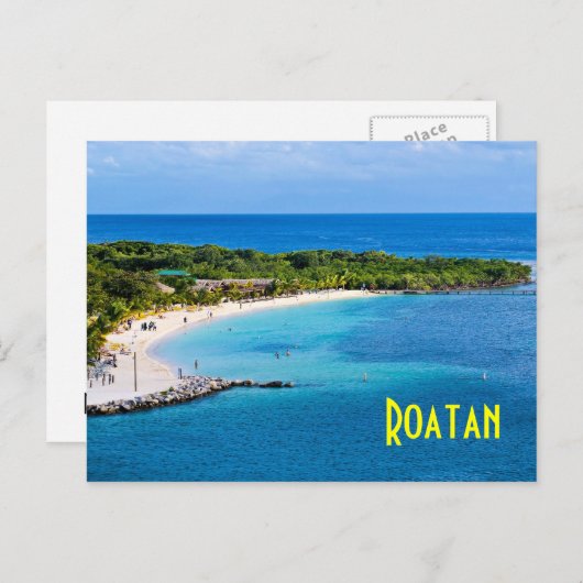 Roatan Beach Postcard Postkarte (Vorne/Hinten)