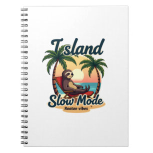 Roatan Faultier Vintage-Island-Entspannungsgrafik  Notizblock