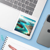 Roatan Honduras 3 Inch Vinyl Sticker (Laptop mit iPhone)