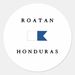 Roatan Honduras Alpha Dive Flag Runder Aufkleber