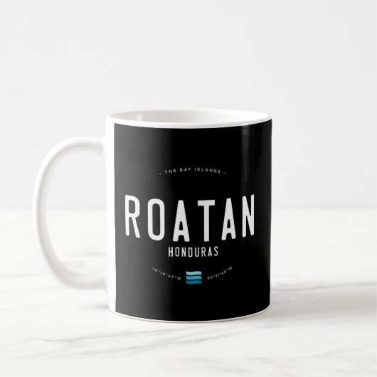 Roatan Honduras Beach Waves Kaffeetasse (Links)