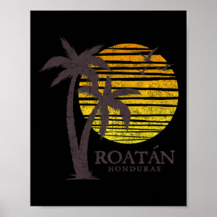 Roatan Honduras Farbige Strand Sonnenuntergang Jun Poster