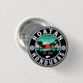 Roatán Honduras Island Retro Sunset Souvenirs 80er Button (Vorne & Hinten)
