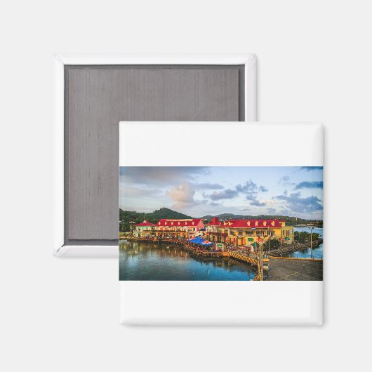 Roatan Honduras Port Magnet (Vorderseite/Rückseite)