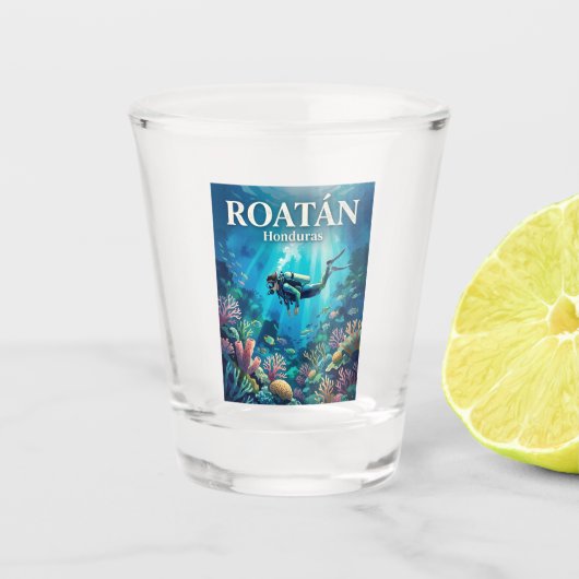 Roatán Honduras Schnapsglas (Vorderseite)