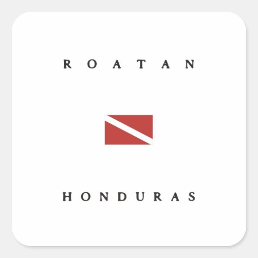 Roatan Honduras Scuba Dive Flag Quadratischer Aufkleber (Vorderseite)
