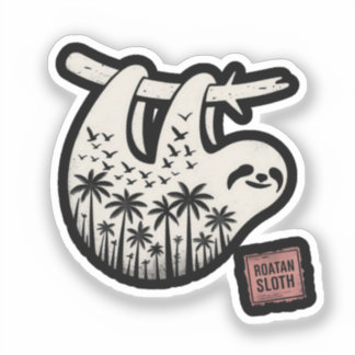 Roatan Honduras Sloth, Roatan Sloth, Roatan  Aufkleber