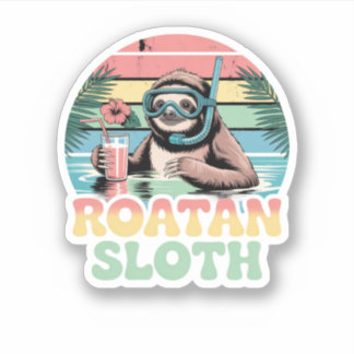 Roatan Honduras Sloth, Roatan Sloth, Roatan  Aufkleber