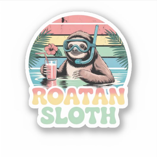 Roatan Honduras Sloth, Roatan Sloth, Roatan  Aufkleber (Vorderseite)