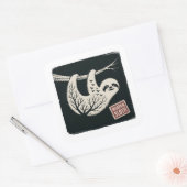 Roatan Honduras Sloth, Roatan Sloth, Roatan  Quadratischer Aufkleber (Umschlag)