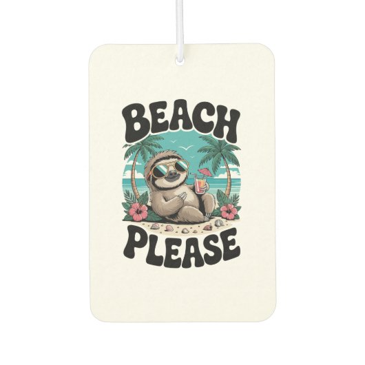 Roatan Honduras Sloth Summer Autolufterfrischer (Vorderseite)