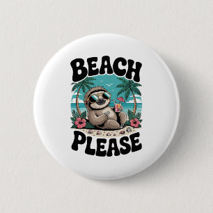 Roatan Honduras Sloth Summer Button