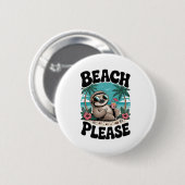 Roatan Honduras Sloth Summer Button (Vorne & Hinten)
