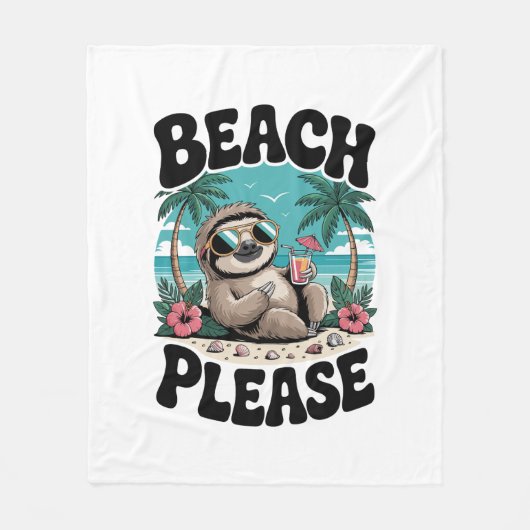 Roatan Honduras Sloth Summer Fleecedecke (Vorderseite)