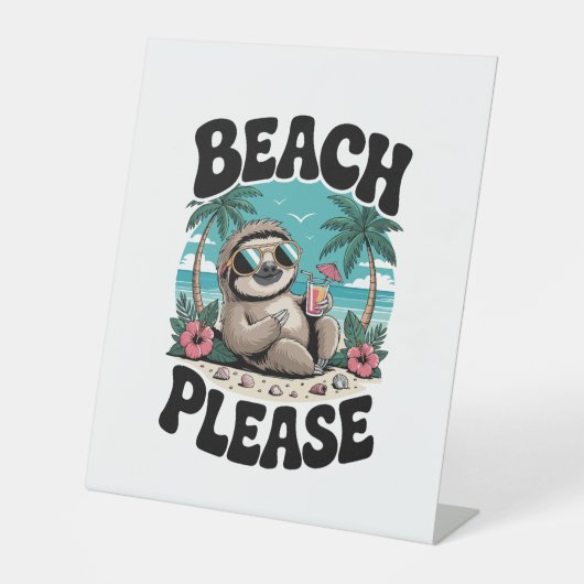 Roatan Honduras Sloth Summer Sockelschild (Vorderseite)