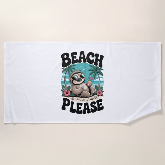 Roatan Honduras Sloth Summer Strandtuch (Vorderseite)