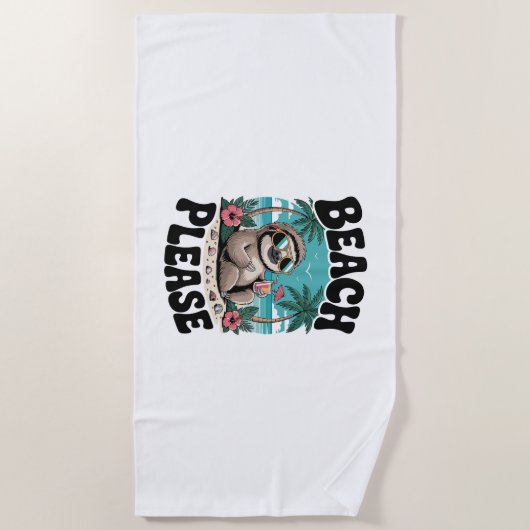 Roatan Honduras Sloth Summer Strandtuch (Vorderseite)