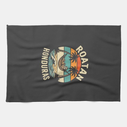 Roatan Honduras Sloth T-Shirt Geschirrtuch (Horizontal)