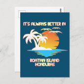Roatan Island Caribbean Tropical Beach Honduras Postkarte (Vorne/Hinten)