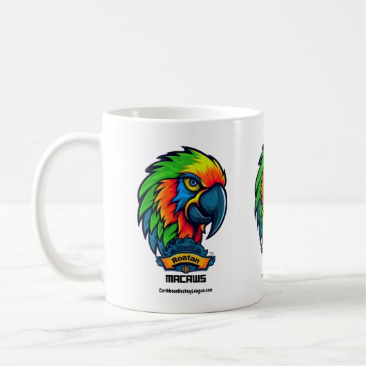 Roatan Macaws - CaribbeanHockeyLeague.com Kaffeetasse (Links)