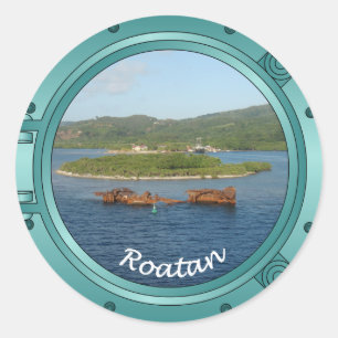 Roatan Porthole Runder Aufkleber