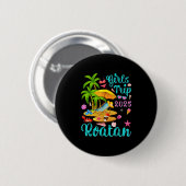 Roatan Strand Honduras Sommerurlaub Mädchen Reise Button (Vorne & Hinten)