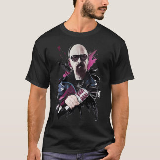 Rob Halford Mikrofon-Porträt Heavy Metal Sänger T-Shirt