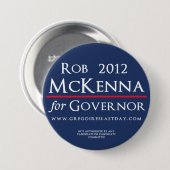 Rob McKenna für Gouverneur-Logo-Knopf 2012 Button (Vorne & Hinten)
