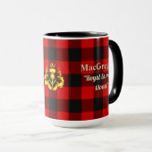 Rob Roy MacGregor Clan Abzeichen & Tartan Tasse (VorderseiteRechts)
