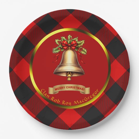 Rob Roy MacGregor Tartan Personalisierte Weihnacht Pappteller (Vorderseite)