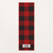 Rob Roy Tartan Kariert Black Monogram Initials Yogamatte (Vorderseite)