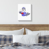 Robbe als Matrose mit Boot Leinwanddruck (Insitu (Schlafzimmer))