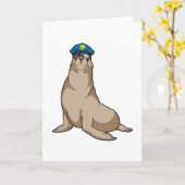 Robbe als Polizeibeamter Karte (Gelbe Blume)