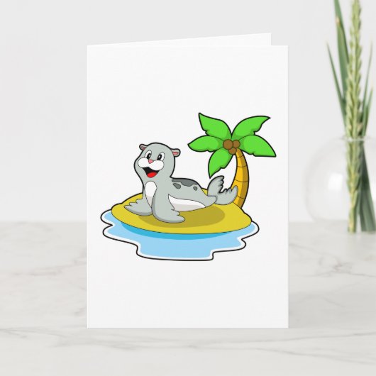 Robbe auf der Insel Karte (Vorderseite)