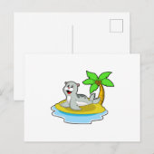 Robbe auf der Insel Postkarte (Vorne/Hinten)