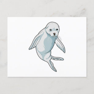 Robbe beim Schwimmen Postkarte