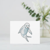 Robbe beim Schwimmen Postkarte (Stehend Vorderseite)