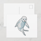 Robbe beim Schwimmen Postkarte (Vorne/Hinten)