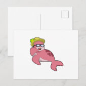 Robbe mit Brille.PNG Postkarte (Vorne/Hinten)