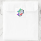 Robbe mit Brille Quadratischer Aufkleber (Tasche)